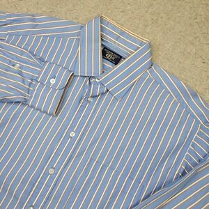 Gitman Bros Shirt Mens 16.5-33 Blue Striped Long Sleeve Button Up Made in USA
